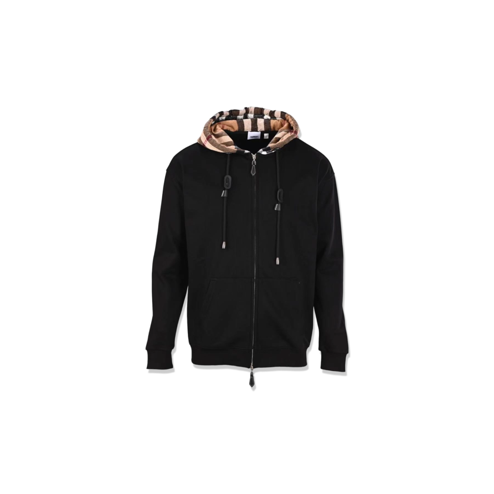 Bv*b*rry check hood cotton zip hoodie 80558681